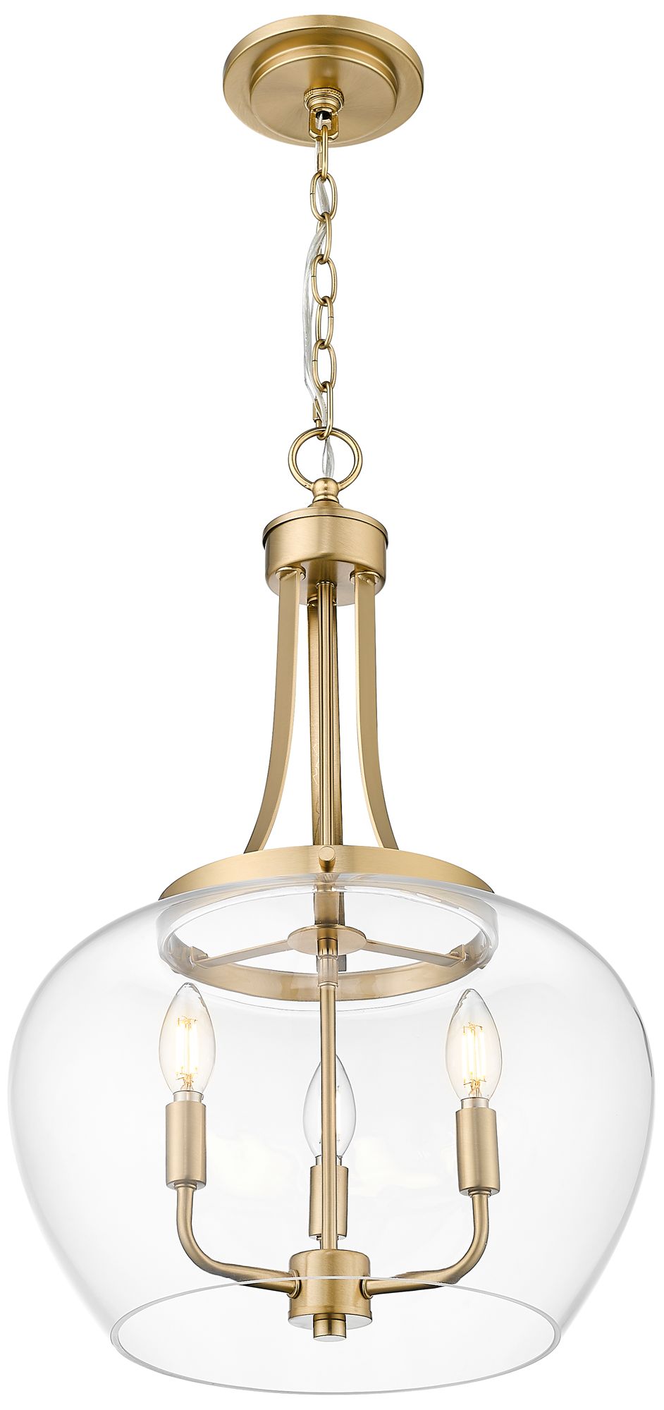 Image 4 Joliet by Z-Lite 15.75 inch Burnished Brass 3 Light Pendant more views