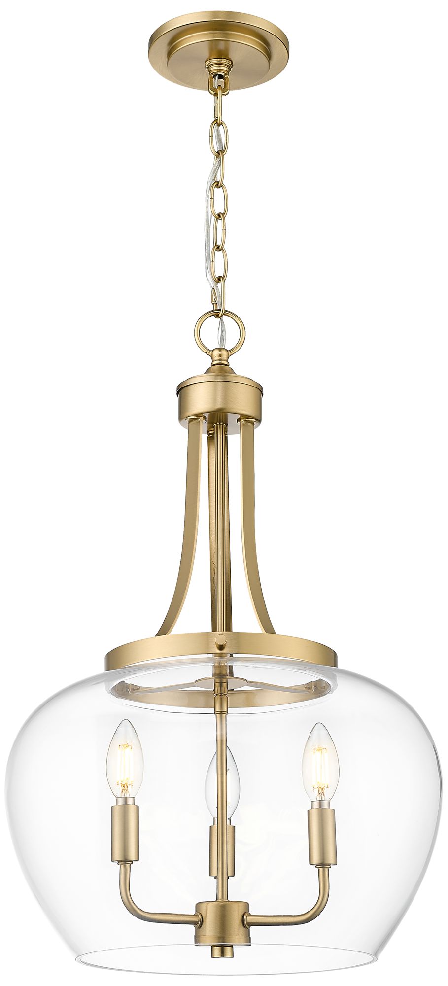 Image 5 Joliet by Z-Lite 15.75 inch Burnished Brass 3 Light Pendant more views