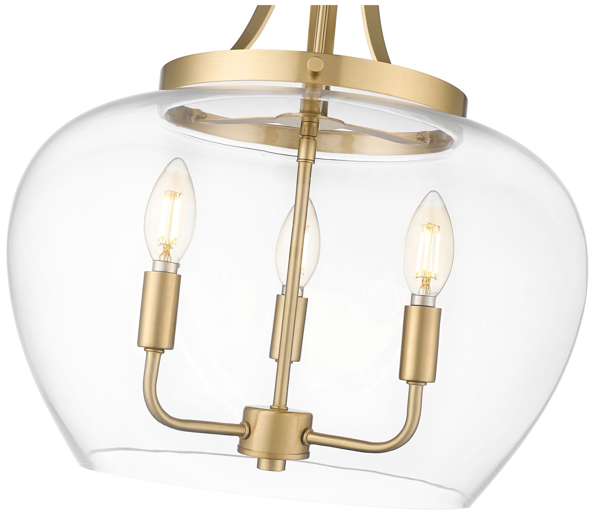 Image 6 Joliet by Z-Lite 15.75 inch Burnished Brass 3 Light Pendant more views