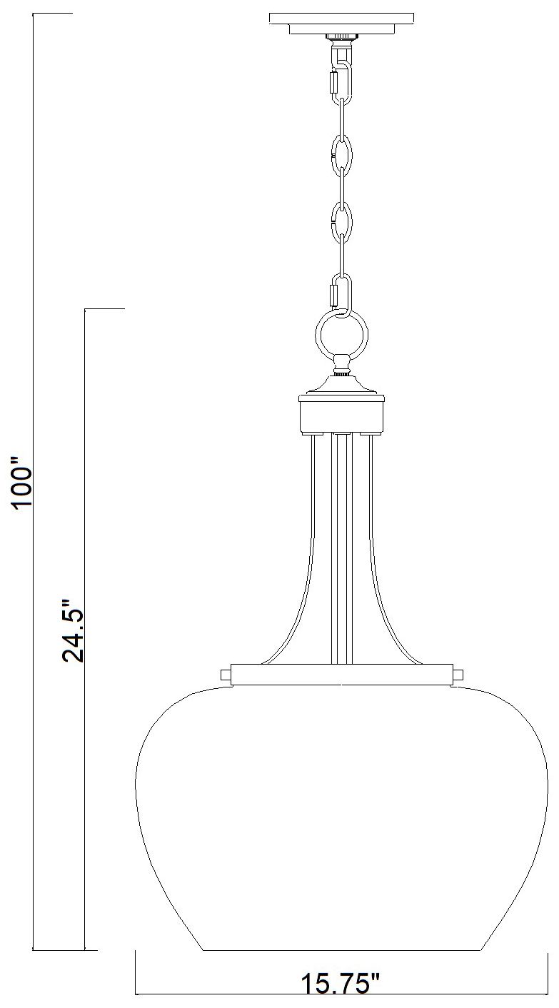 Joliet by Z-Lite 15.75 inch Burnished Brass 3 Light Pendant