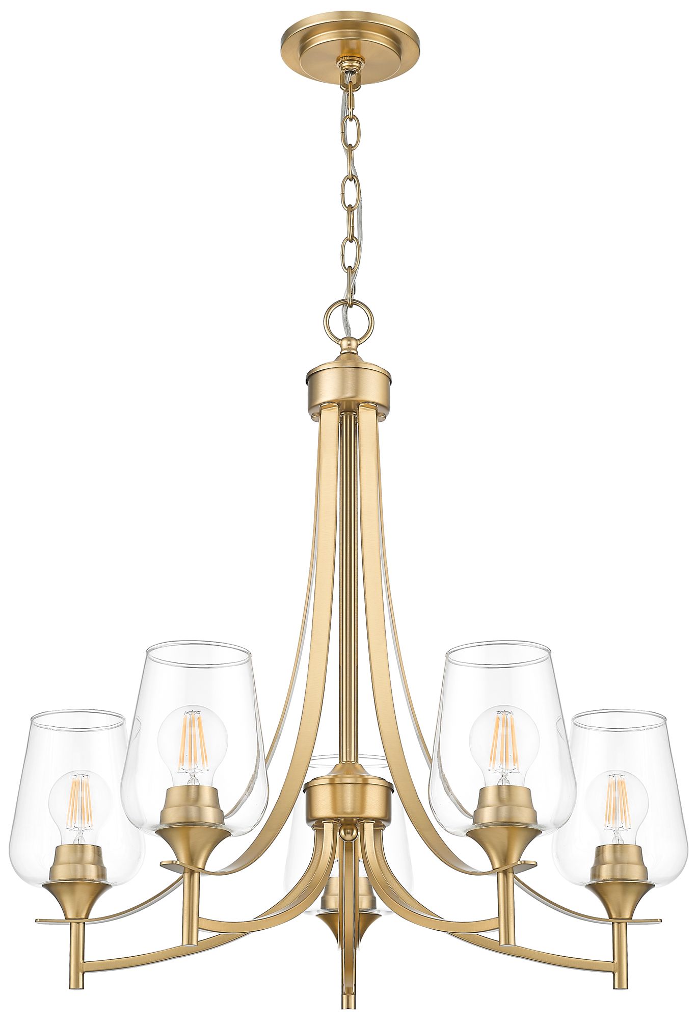 Image 7 Joliet by Z-Lite 25 inch Burnished Brass 5 Light Chandelier more views