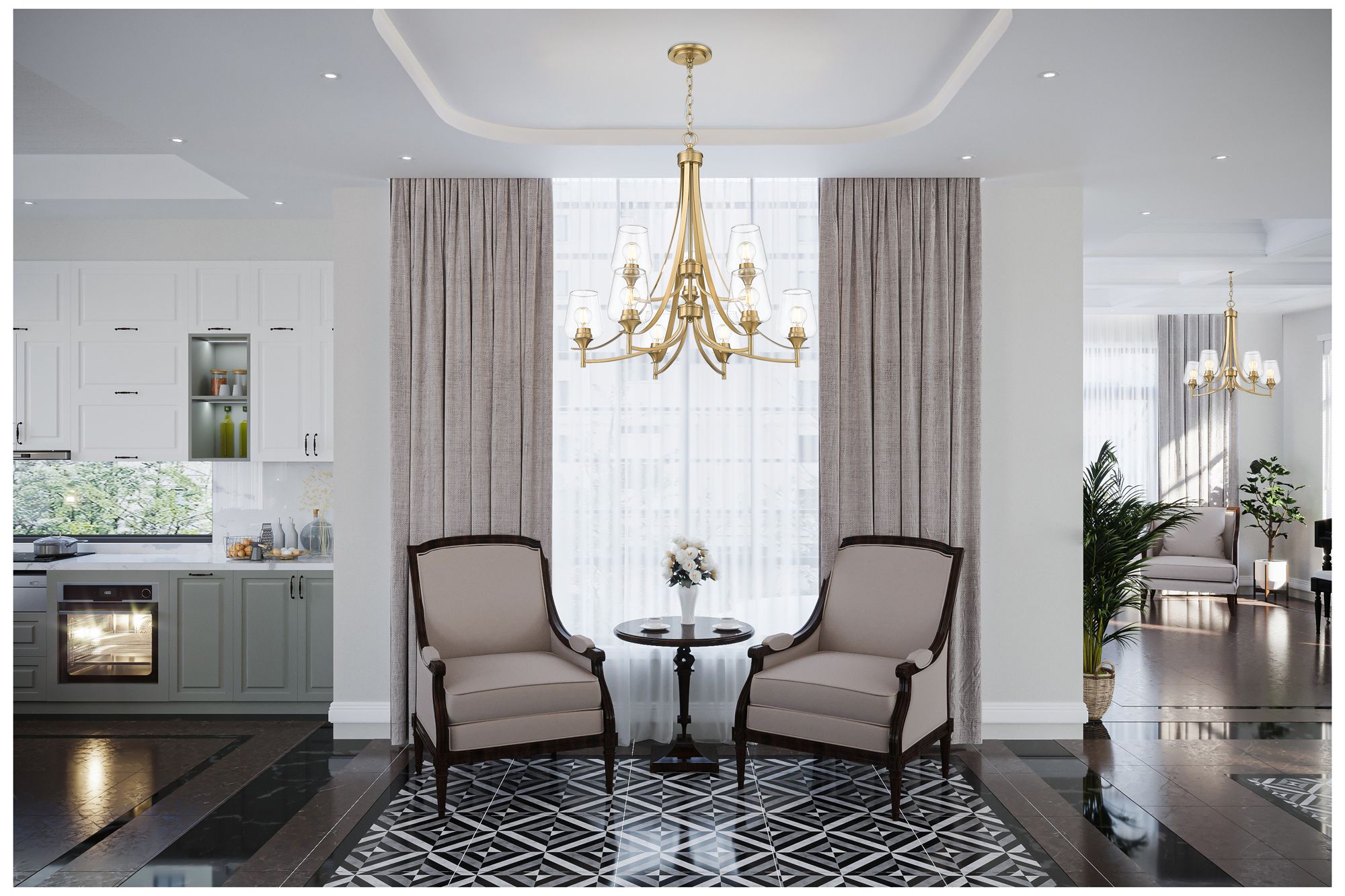 Image 2 Joliet by Z-Lite 31 inch Burnished Brass 9 Light Chandelier more views