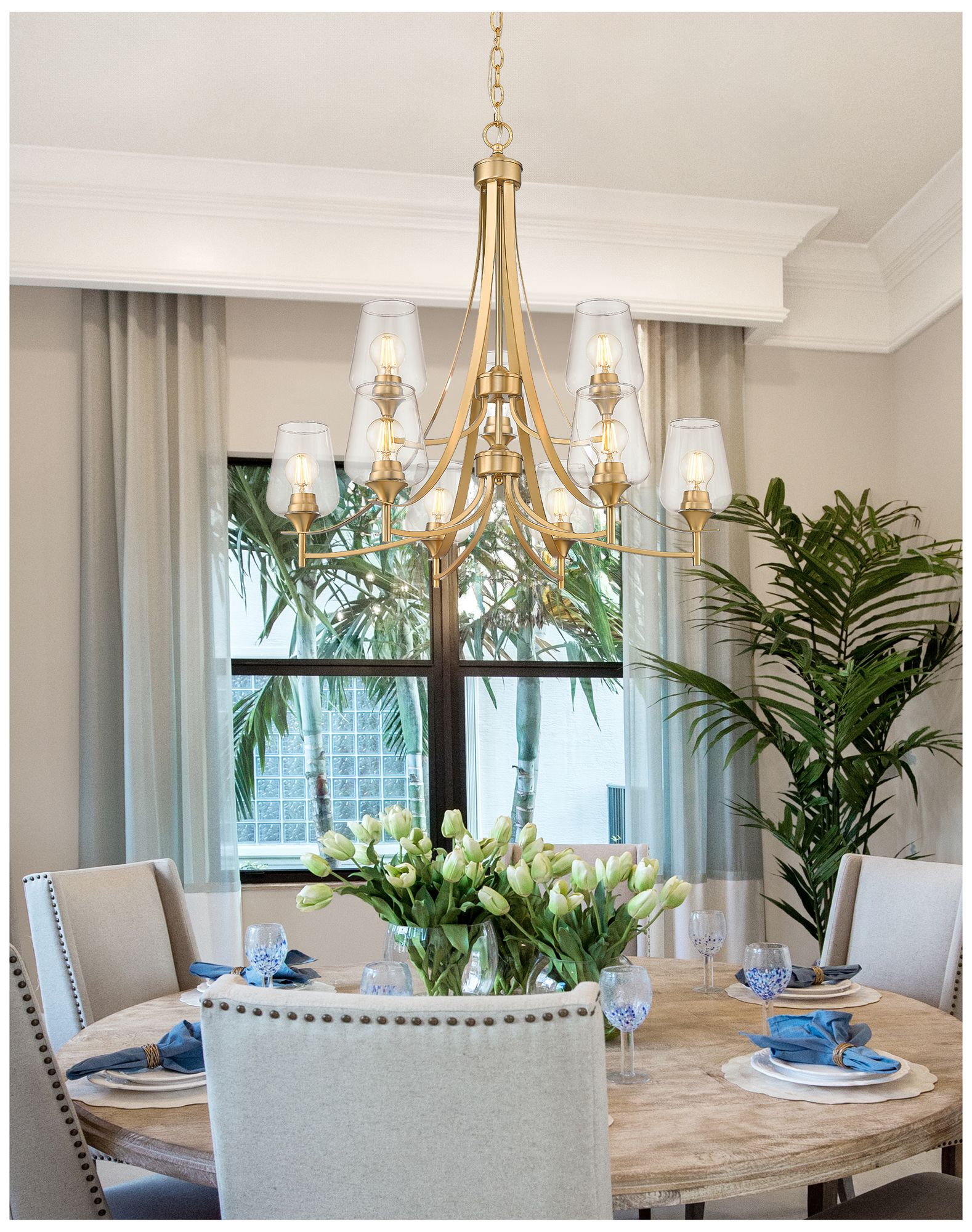 Image 3 Joliet by Z-Lite 31 inch Burnished Brass 9 Light Chandelier more views