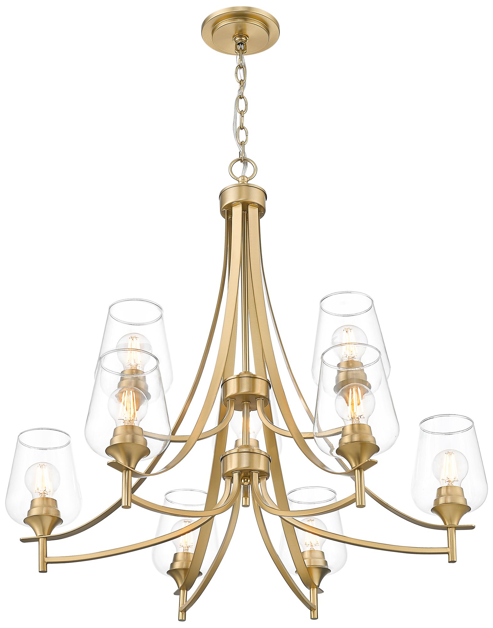 Image 4 Joliet by Z-Lite 31 inch Burnished Brass 9 Light Chandelier more views
