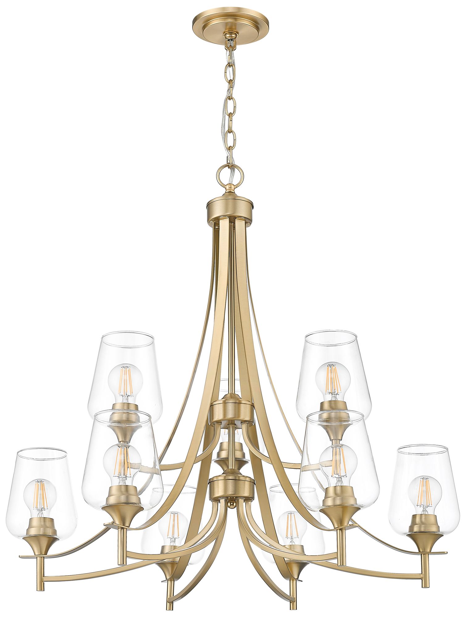 Image 7 Joliet by Z-Lite 31 inch Burnished Brass 9 Light Chandelier more views