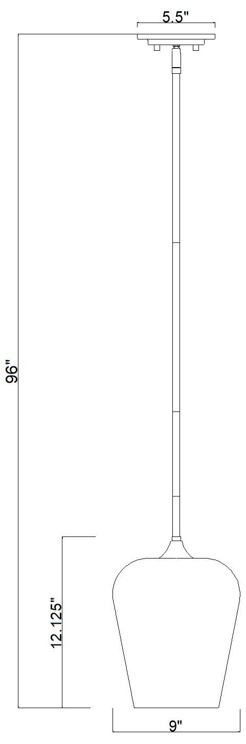 Joliet by Z-Lite 9 inch Burnished Brass 1 Light Pendant