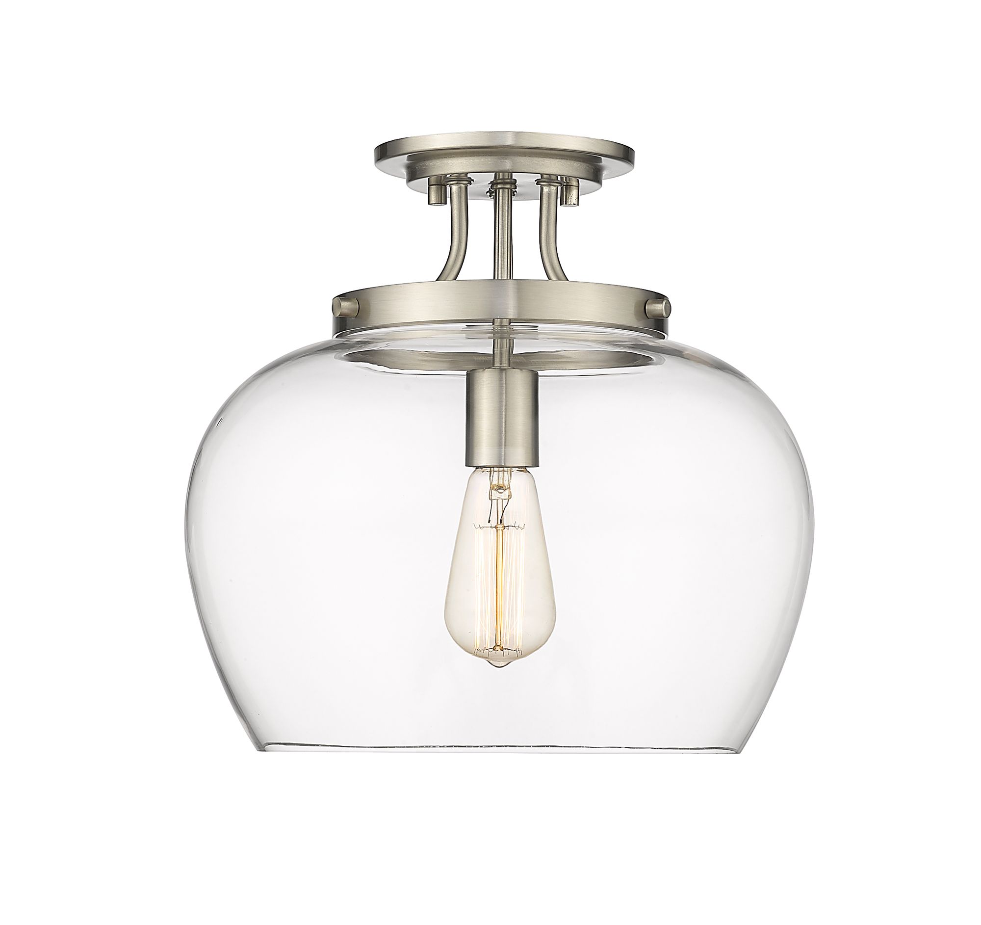 Image 4 Joliet by Z-Lite Brushed Nickel 13 inch 1 Light Semi Flush Mount more views