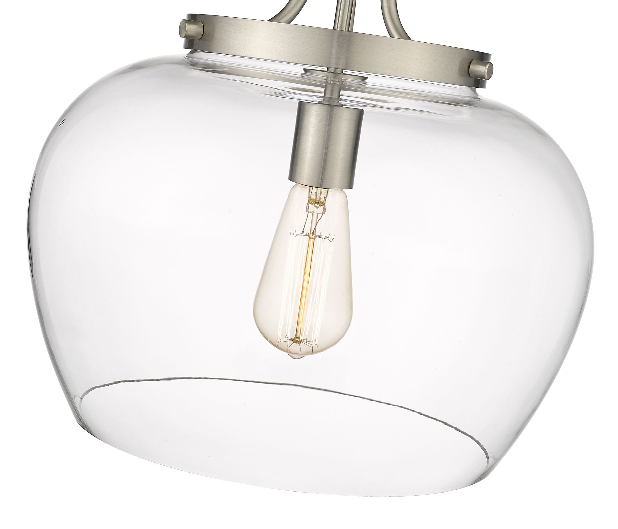 Image 6 Joliet by Z-Lite Brushed Nickel 13 inch 1 Light Semi Flush Mount more views