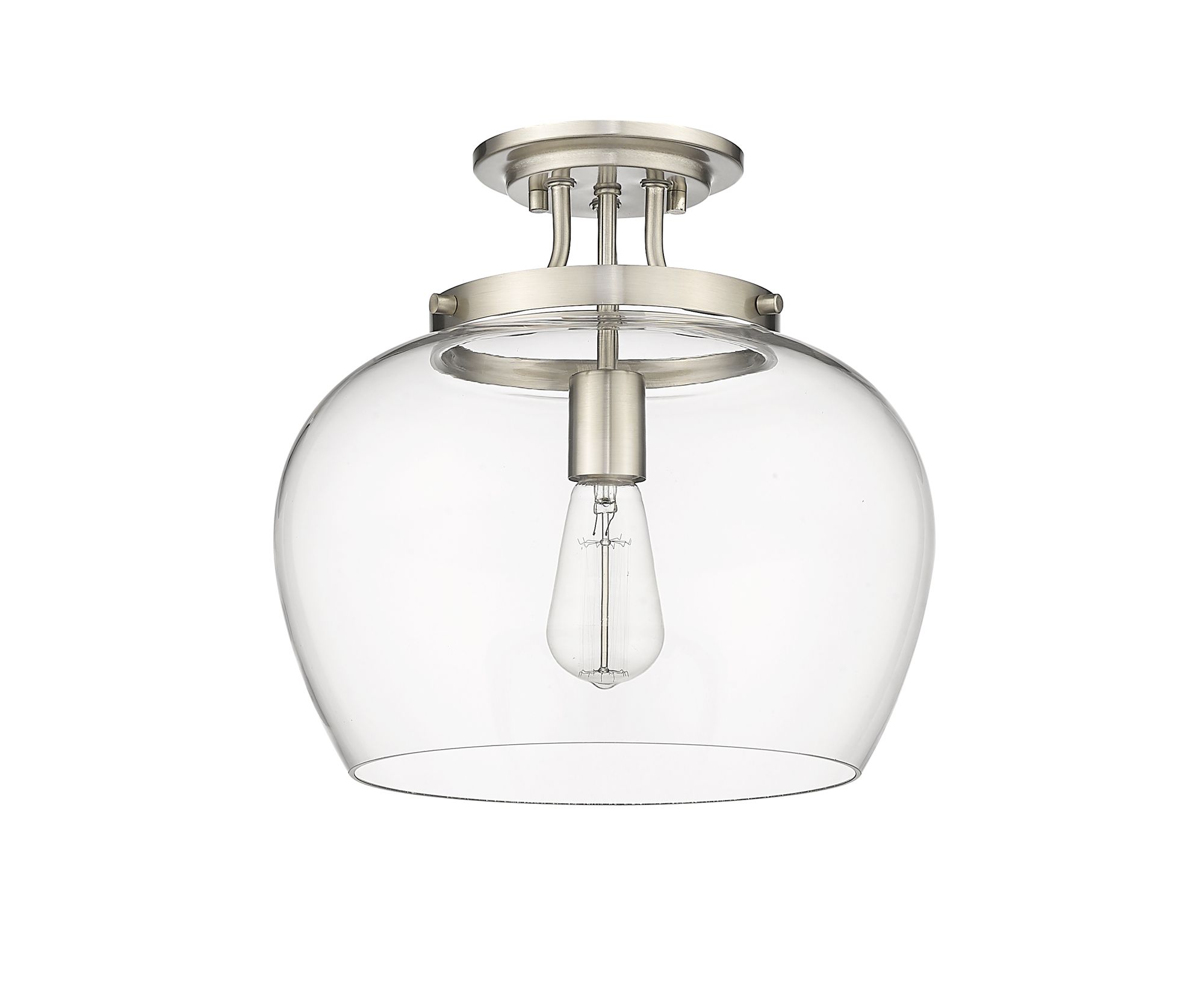 Image 7 Joliet by Z-Lite Brushed Nickel 13 inch 1 Light Semi Flush Mount more views