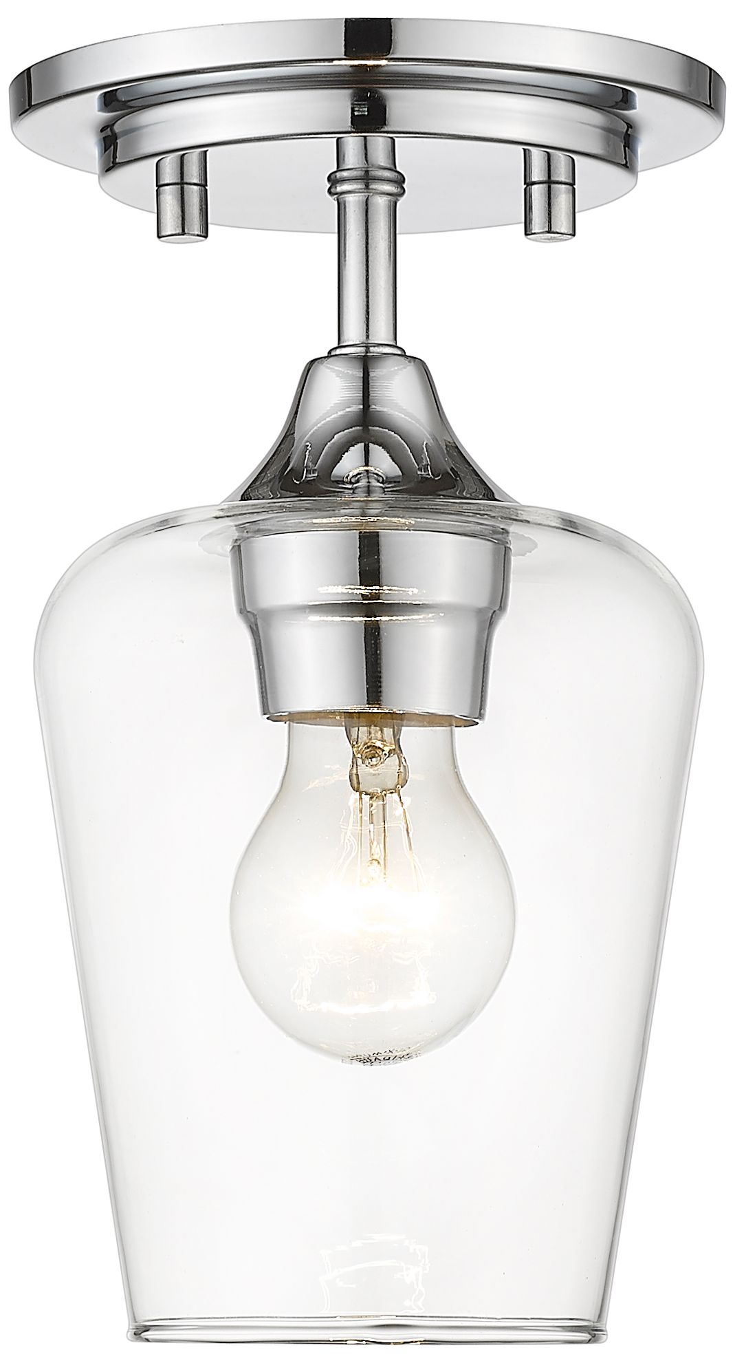 Image 2 Joliet by Z-Lite Chrome 5.5 inch 1 Light Flush Mount