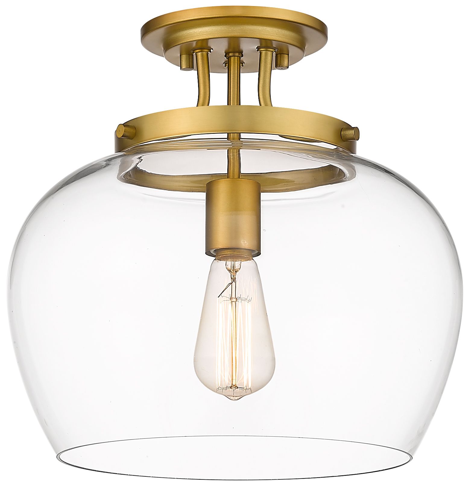 Image 2 Joliet by Z-Lite Olde Brass 13 inch 1 Light Semi Flush Mount