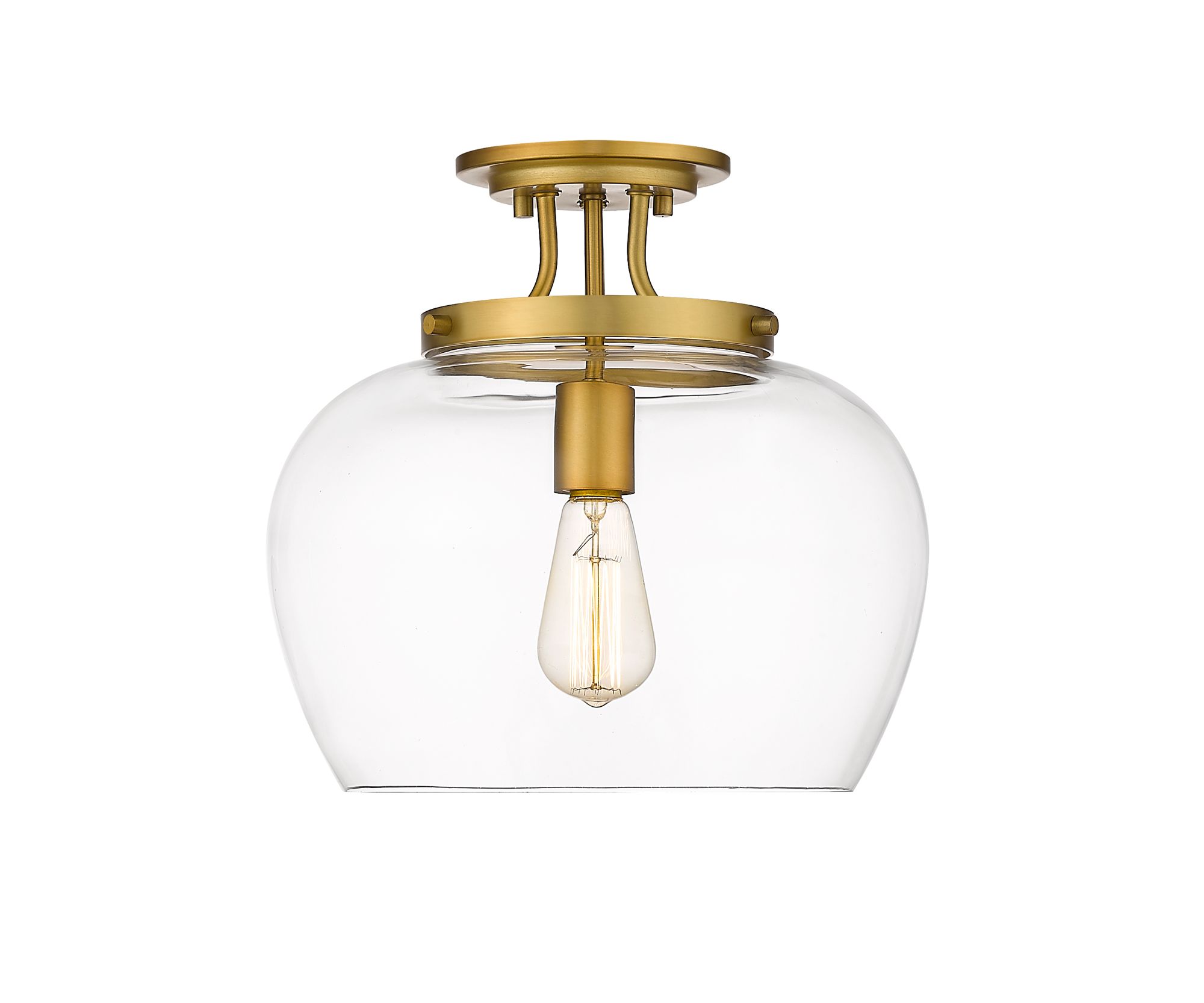 Image 5 Joliet by Z-Lite Olde Brass 13 inch 1 Light Semi Flush Mount more views