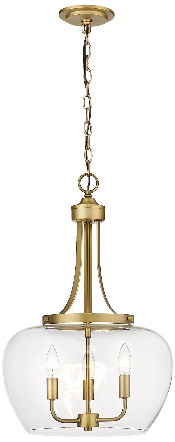 Image 4 Joliet by Z-Lite Olde Brass 15.75 inch 3 Light Pendant more views