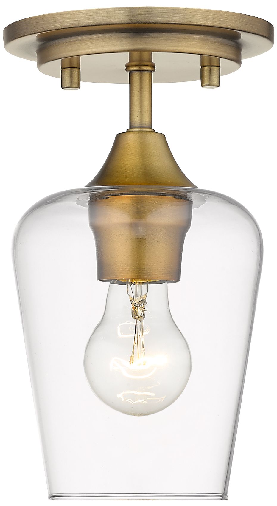 Image 2 Joliet by Z-Lite Olde Brass 5.5 inch 1 Light Flush Mount