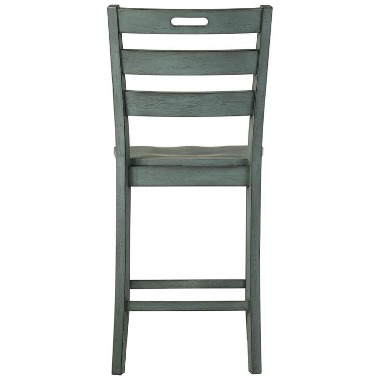 Image 5 Jolines 24" Antique Green Wood Counter Stools Set of 2 more views