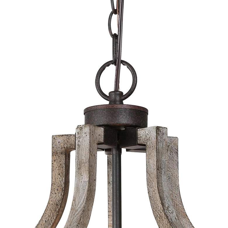 Image 2 Jolla 12 3/4"W Distressed Weathered Wood 3-Light Chandelier more views