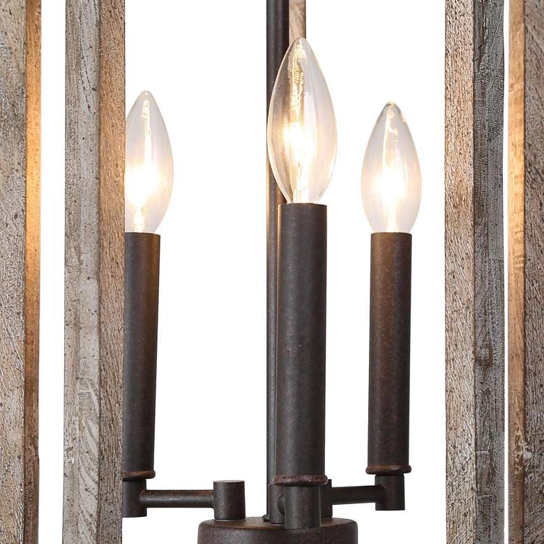 Image 3 Jolla 12 3/4"W Distressed Weathered Wood 3-Light Chandelier more views