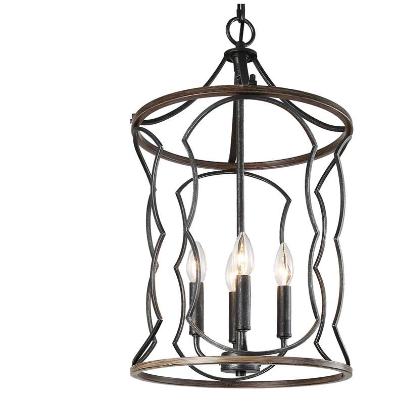 Image 1 Jolla 13.4" Wide Antique Brushed Silver 4-Light Cylinder Chandelier