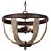 Jolla 13.8" Wide Distressed Wood 3-Light Unique Chandelier