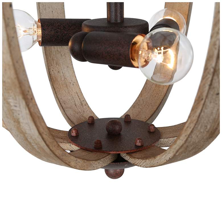 Image 4 Jolla 13.8" Wide Distressed Wood 3-Light Unique Chandelier more views