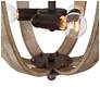 4_Jolla 13.8" Wide Distressed Wood 3-Light Unique Chandelier more views