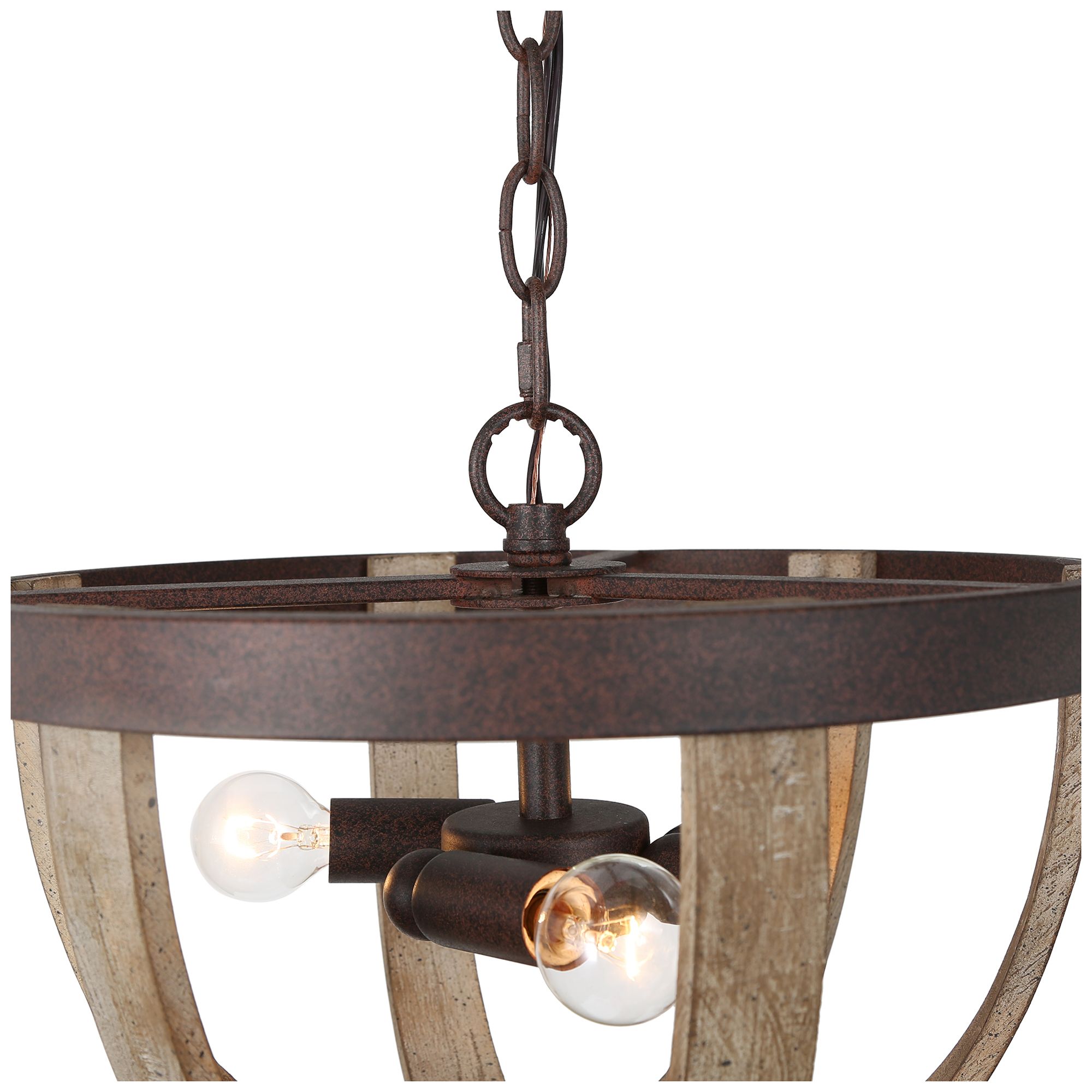 Image 5 Jolla 13.8" Wide Distressed Wood 3-Light Unique Chandelier more views