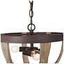 5_Jolla 13.8" Wide Distressed Wood 3-Light Unique Chandelier more views