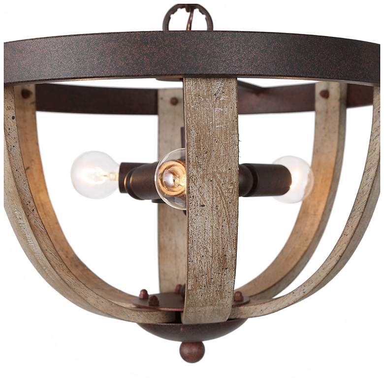 Image 6 Jolla 13.8" Wide Distressed Wood 3-Light Unique Chandelier more views