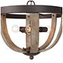 6_Jolla 13.8" Wide Distressed Wood 3-Light Unique Chandelier more views