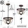 7_Jolla 13.8" Wide Distressed Wood 3-Light Unique Chandelier more views