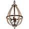 Jolla 13" Wide Rusty and Gray-Washed 4-Light Chandelier