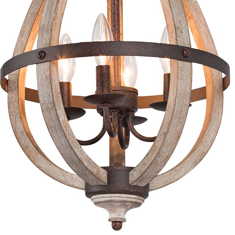Image 3 Jolla 13" Wide Rusty and Gray-Washed 4-Light Chandelier more views