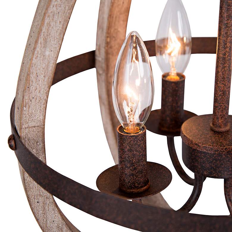 Image 4 Jolla 13" Wide Rusty and Gray-Washed 4-Light Chandelier more views