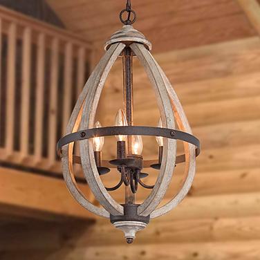 Jolla 13" Wide Rusty and Gray-Washed 4-Light Chandelier