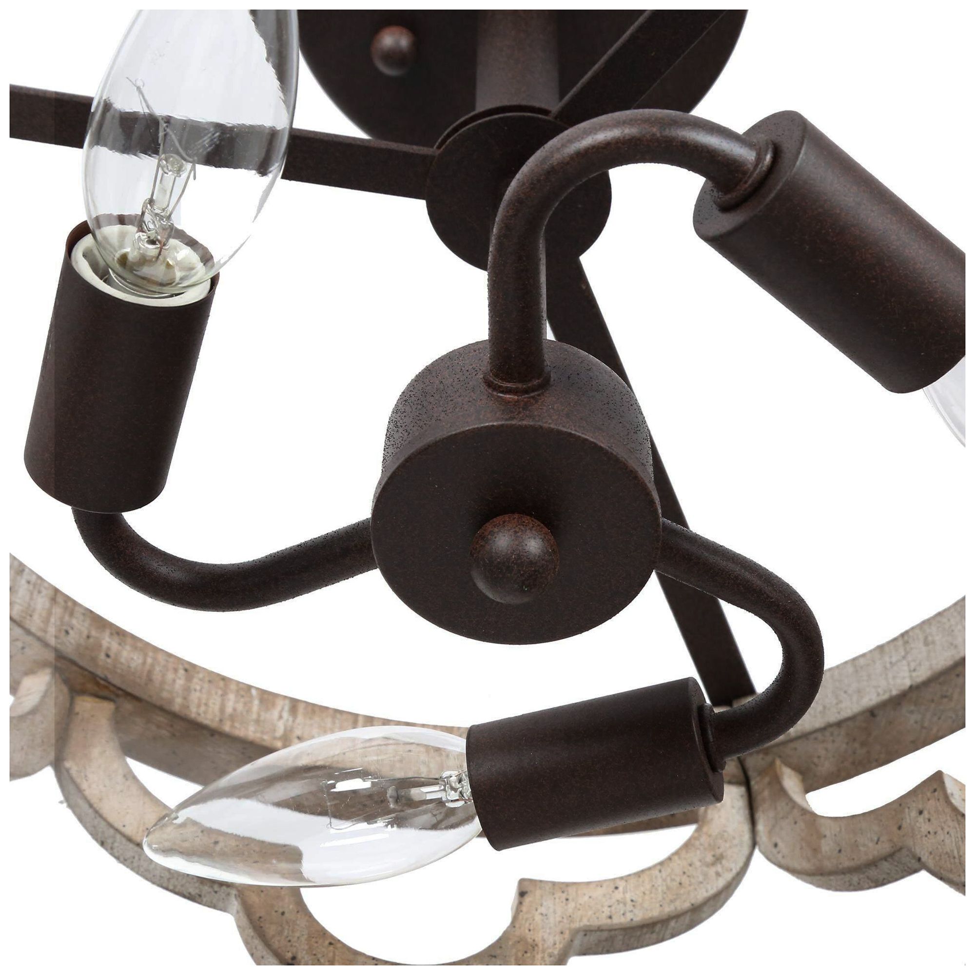 Thumbnail4 of Jolla 14" Wide Drum Wood 3-Light Ceiling Light more views