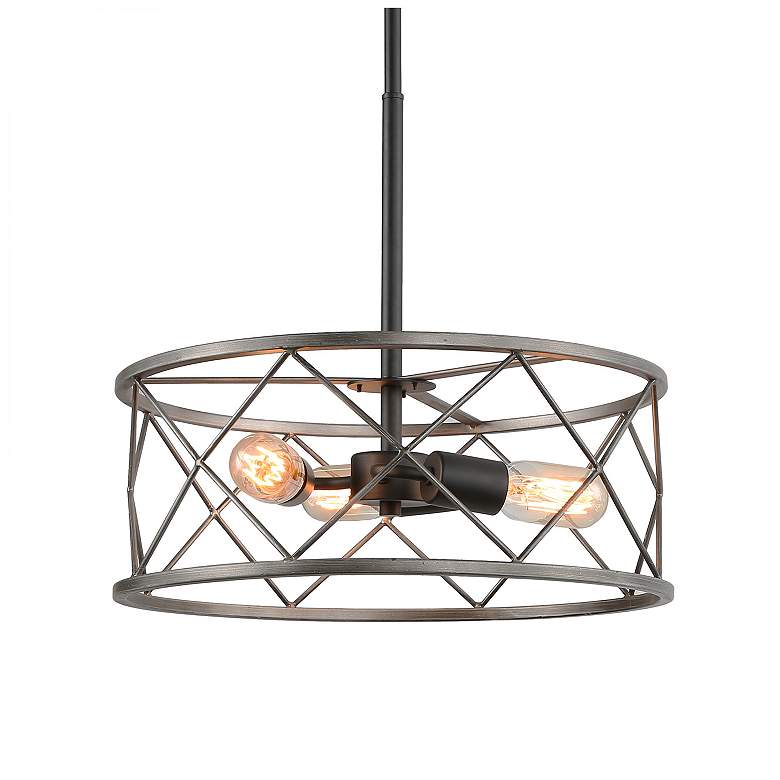 Image 1 Jolla 15.7" Wide 3-Light Drum Metal Chandelier