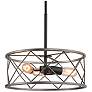 1_Jolla 15.7" Wide 3-Light Drum Metal Chandelier