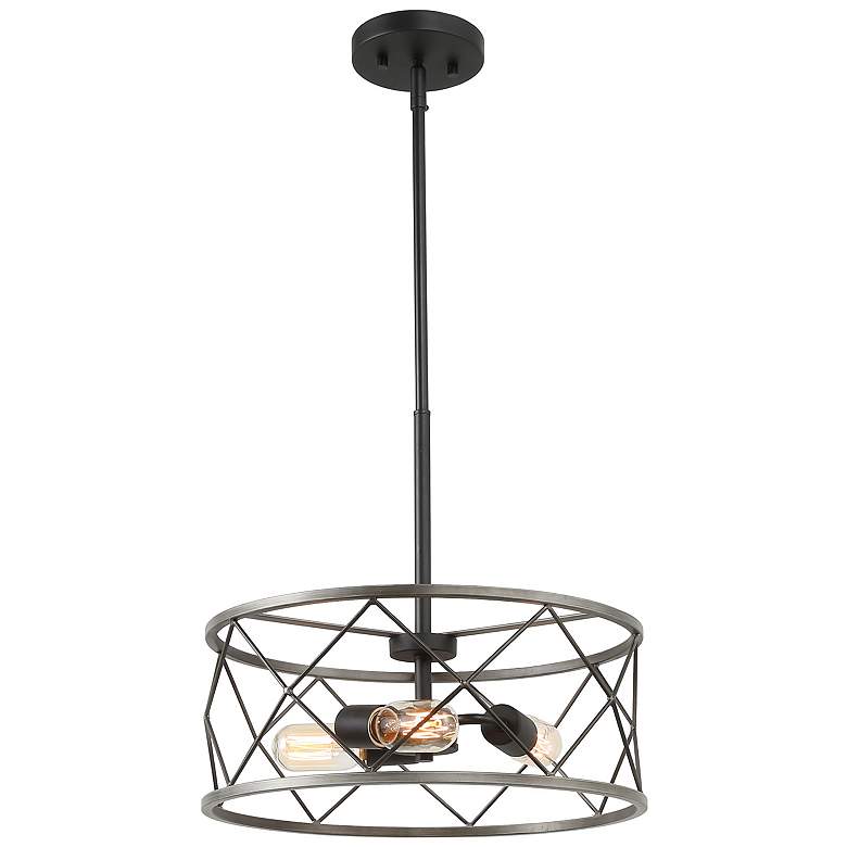 Image 2 Jolla 15.7" Wide 3-Light Drum Metal Chandelier more views