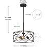 Thumbnail3 of Jolla 15.7" Wide 3-Light Drum Metal Chandelier more views