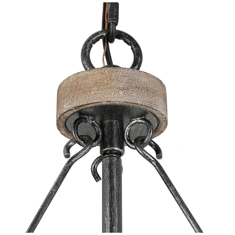 Image 4 Jolla 15.7" Wide Distressed Wood 3-Light Drum Chandelier more views