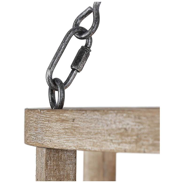 Image 6 Jolla 15.7" Wide Distressed Wood 3-Light Drum Chandelier more views