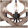 2_Jolla 18"W Rustic Bronze Distressed Wood 4-Light Chandelier more views