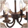 4_Jolla 18"W Rustic Bronze Distressed Wood 4-Light Chandelier more views