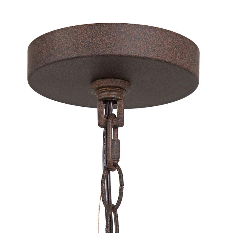 Image 6 Jolla 18"W Rustic Bronze Distressed Wood 4-Light Chandelier more views