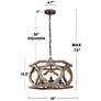 6_Jolla 18"W Rustic Bronze Distressed Wood 4-Light Chandelier more views