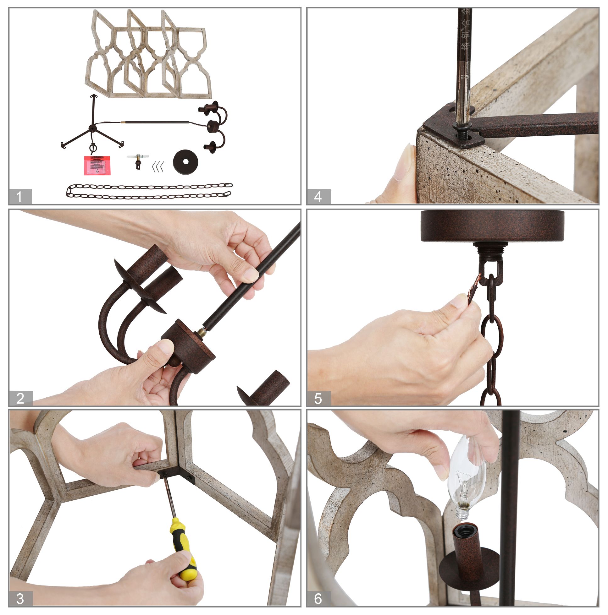 Jolla 3-Light 14.2" Wide Wood Chandelier