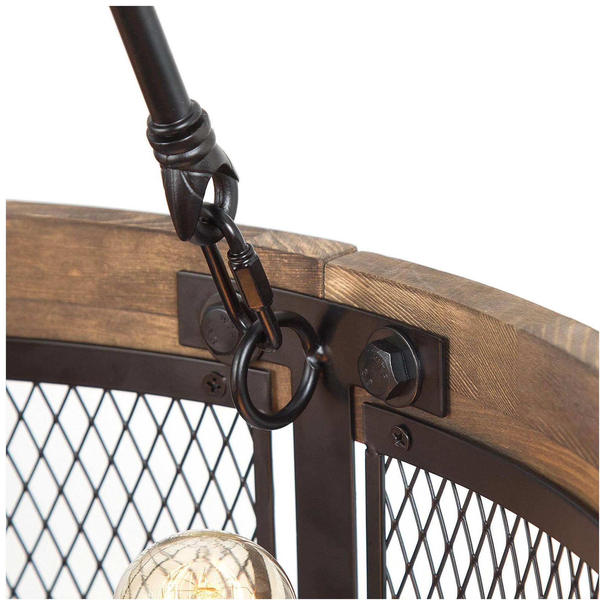 Jolla Farmhouse 19" Wide 5-Light Wood Drum Chandelier