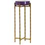 Jolly Rancher Clear Purple Haze Disk Top Drink Table With Gold Metal Base