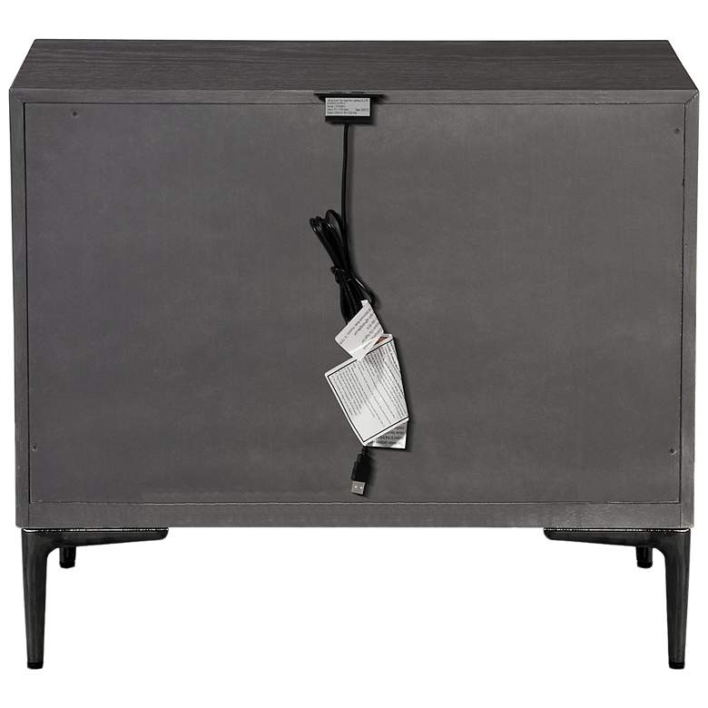Image 4 Jolt Espresso 2-Drawer Nightstand With Stainless Steel Panels more views