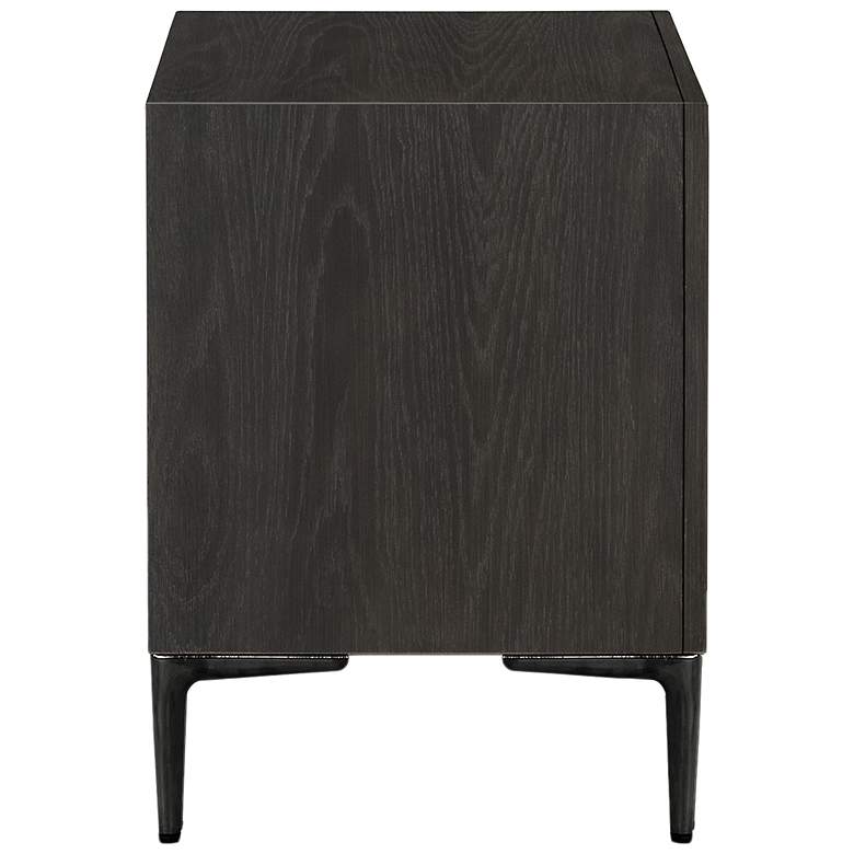 Image 5 Jolt Espresso 2-Drawer Nightstand With Stainless Steel Panels more views
